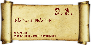 Dóczi Márk névjegykártya